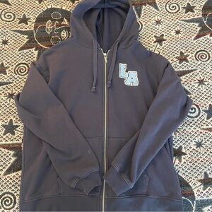oversized navy blue full tilt zip up